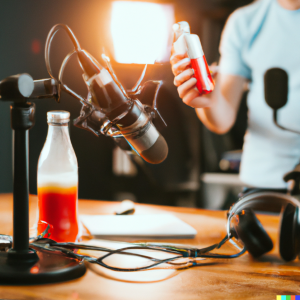 man-recording-with-microphone-and-product-brands
